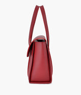 Red color carry-all satchel bag