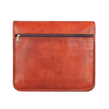 Rust Brown Leather Crossbody Satchel Bag