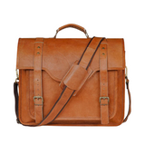 Cognac Brown Leather Satchel Bag