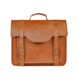 Cognac Brown Leather Satchel Bag