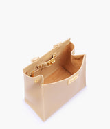 Off-white front lock top-handle mini bag for women
