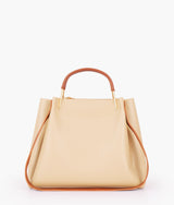 Off-white color metal handle tote bag