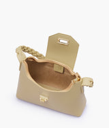 Sac à main blanc cassé à bandoulière tressée pour femme