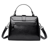 Chic Black Faux Leather Satchel