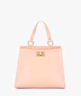 Peach front lock top-handle mini bag  for women