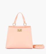 Peach front lock top-handle mini bag  for women