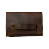 Minimalist Brown Leather Clutch
