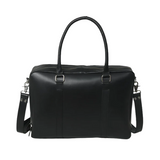 Sleek Black Leather Office Tote