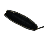 Minimalist Black Leather Clutch for Women